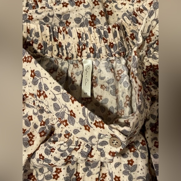 Rylee + Cru Floral Midi Skirt in Cream and Brown - Picture 5 of 13